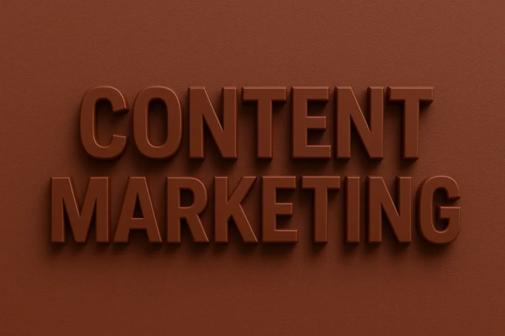 CONTENT MARKETING in Bold Monochrome Elegance, created by the best freelance digital marketer in Calicut, Kerala, India.