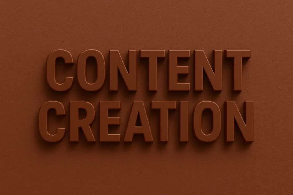 CONTENT CREATION in Bold Monochrome Elegance, created by the best freelance digital marketer in Calicut, Kerala, India.